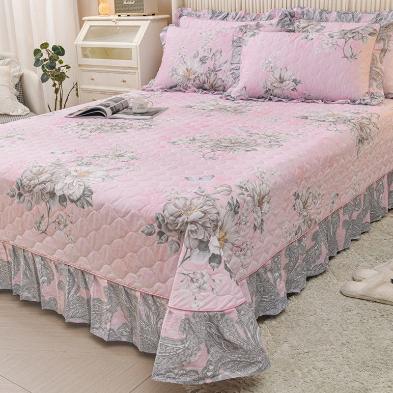 Pure Cotton Bed Sheet Home Bedroom Dormitory Simple Floral Fitted Sheet