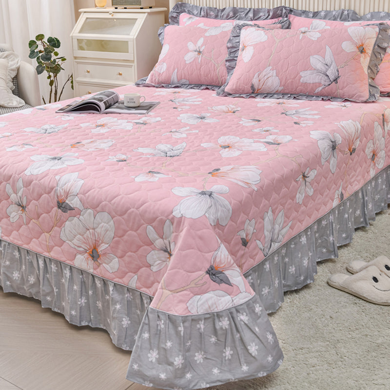 Pure Cotton Bed Sheet Home Bedroom Dormitory Simple Floral Fitted Sheet