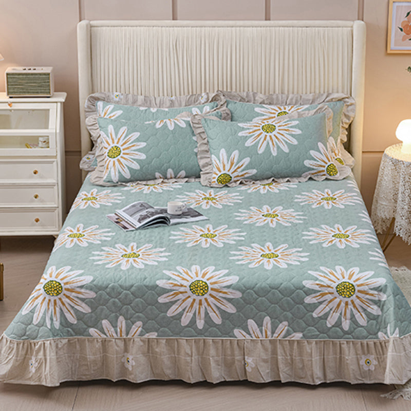 Pure Cotton Bed Sheet Home Bedroom Dormitory Simple Floral Fitted Sheet