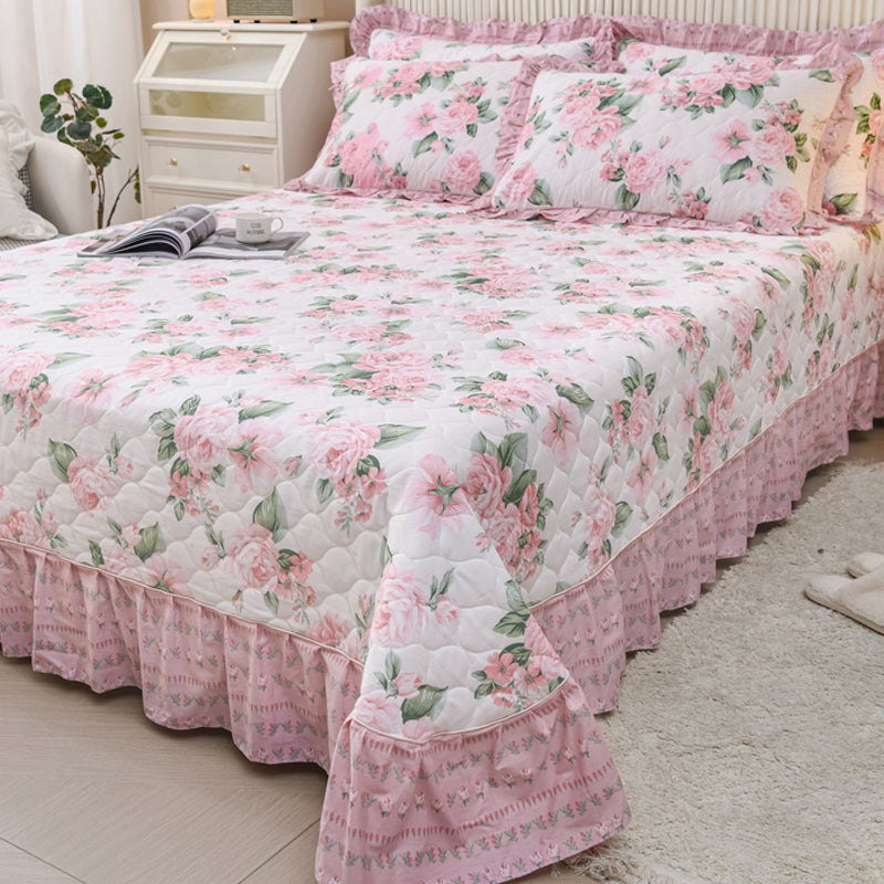 Pure Cotton Bed Sheet Home Bedroom Dormitory Simple Floral Fitted Sheet