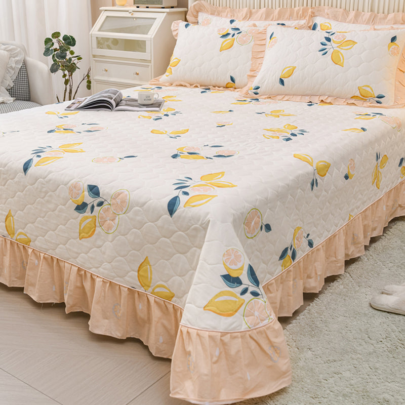 Pure Cotton Bed Sheet Home Bedroom Dormitory Simple Floral Fitted Sheet