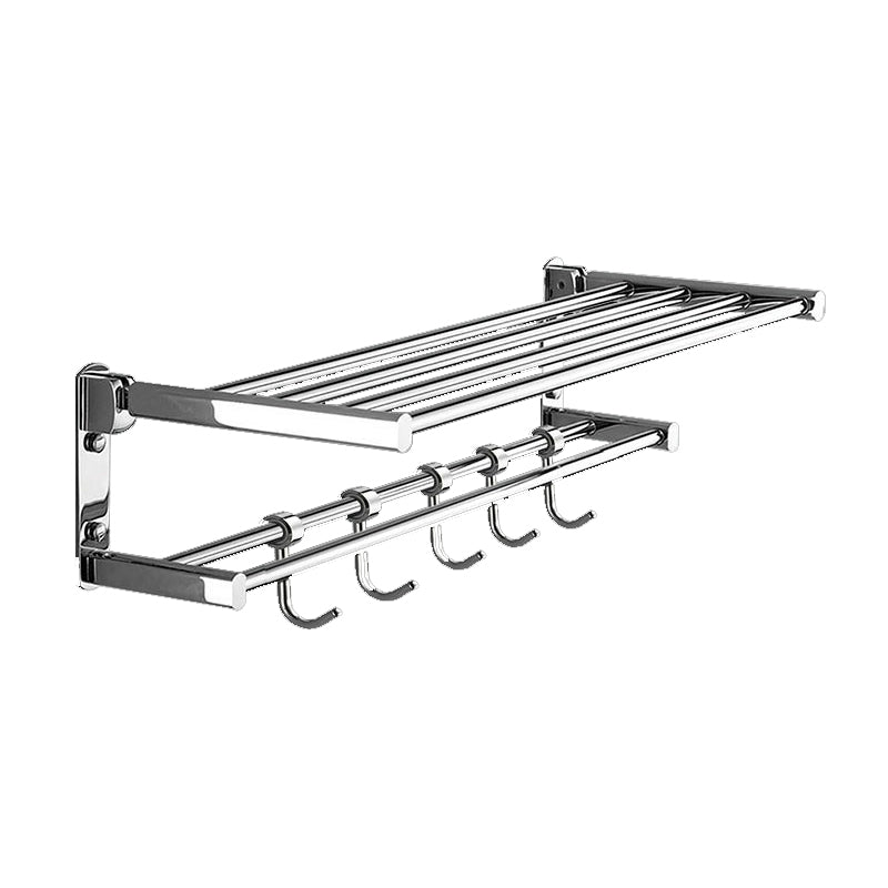 Polished Chrome Modern Bathroom Accessory Set Silver Towel Bar/Bath Shelf