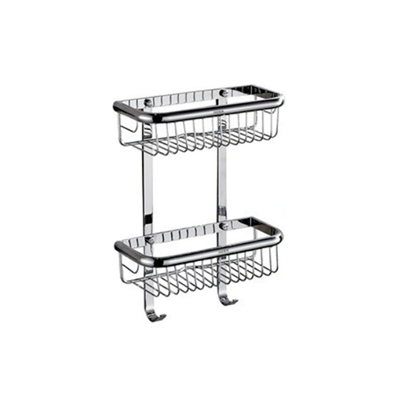 Polished Chrome Modern Bathroom Accessory Set Silver Towel Bar/Bath Shelf