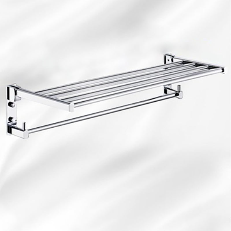 Polished Chrome Modern Bathroom Accessory Set Silver Towel Bar/Bath Shelf