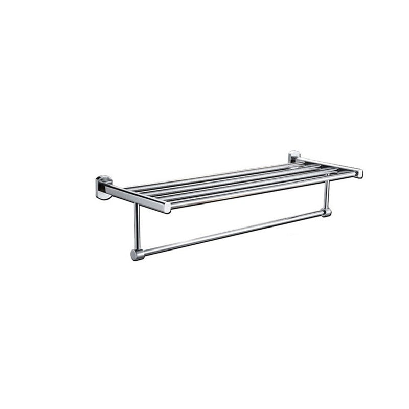 Polished Chrome Modern Bathroom Accessory Set Silver Towel Bar/Bath Shelf