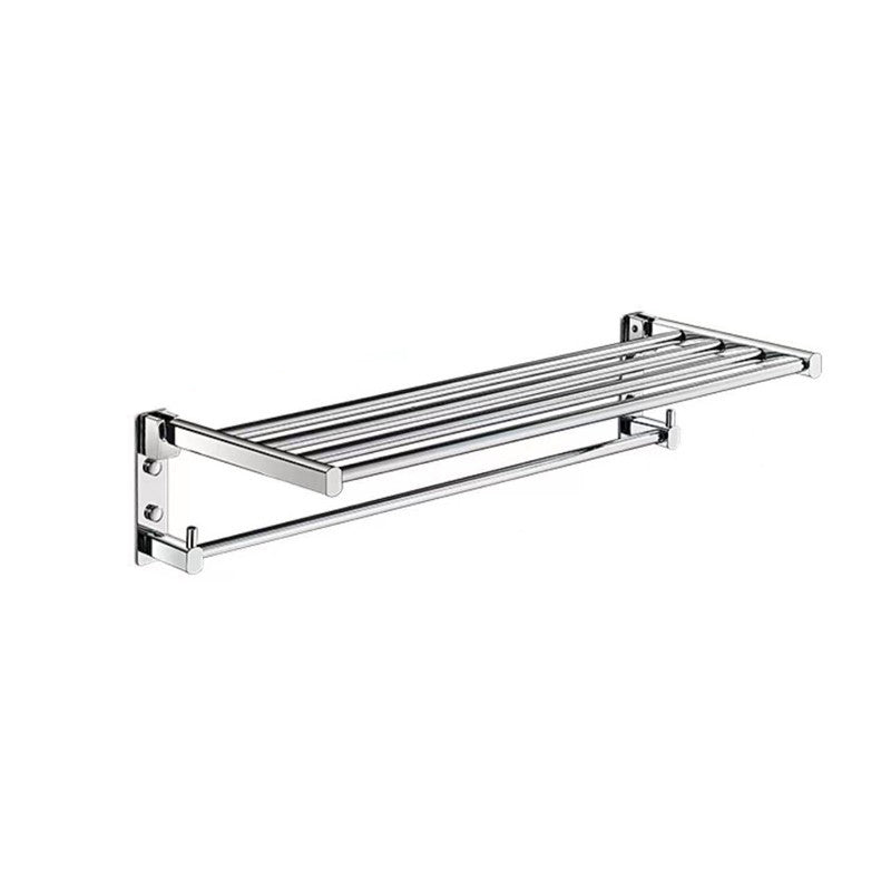 Polished Chrome Modern Bathroom Accessory Set Silver Towel Bar/Bath Shelf