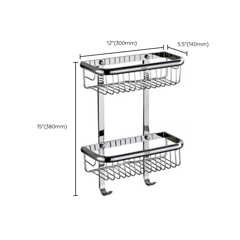 Polished Chrome Modern Bathroom Accessory Set Silver Towel Bar/Bath Shelf