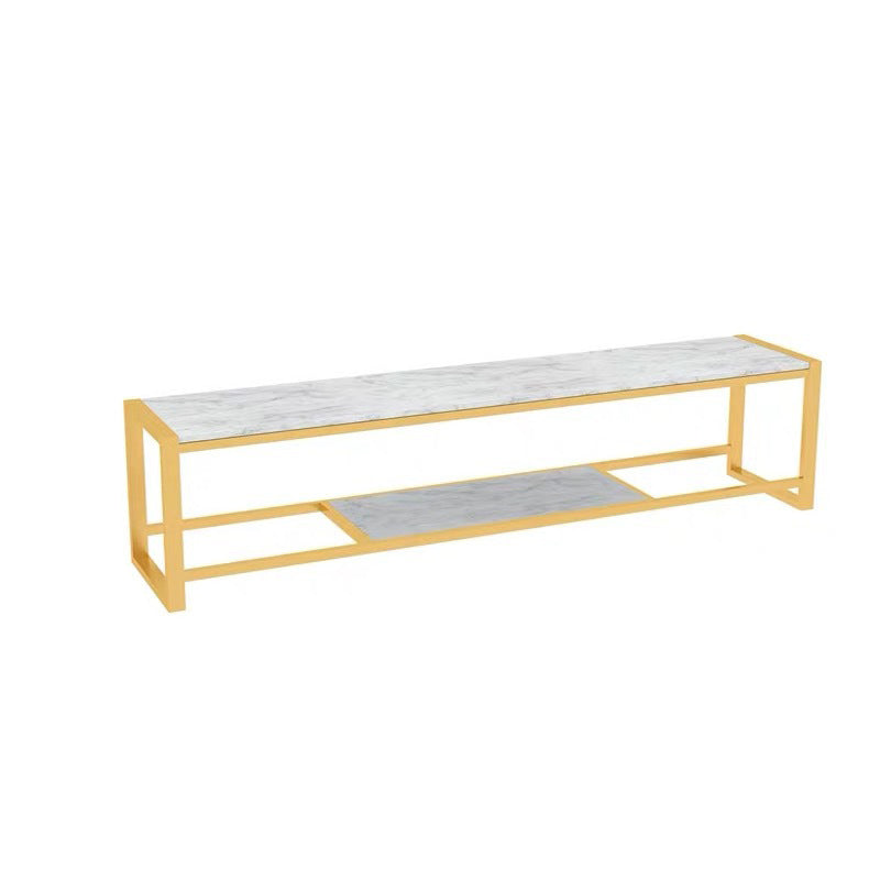 Glam Media Console Open Storage Stand Console for Living Room