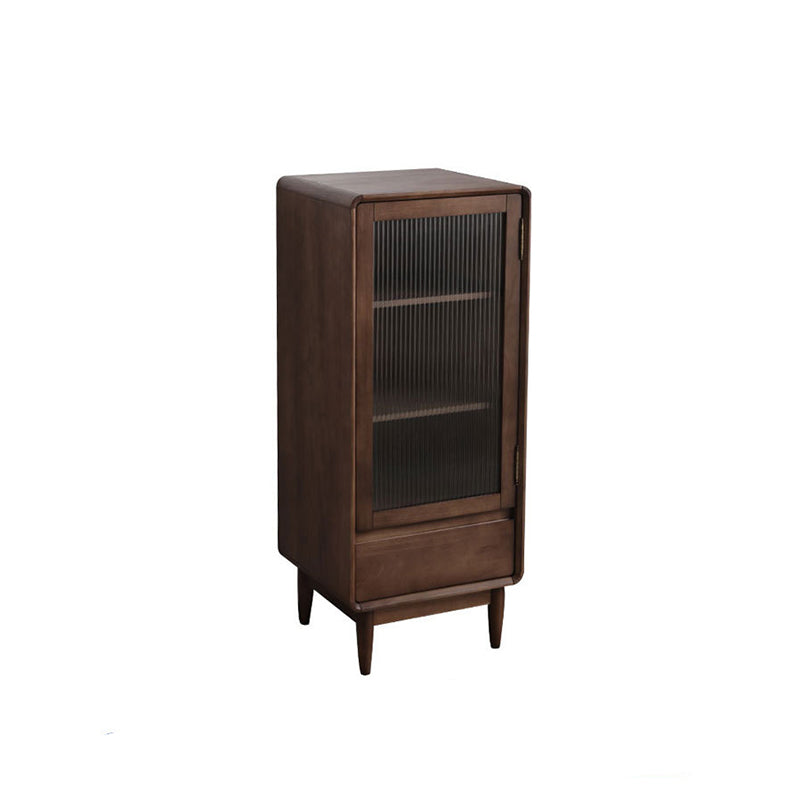 Scandinavian Display Stand Rubberwood Hutch Buffet with Doors