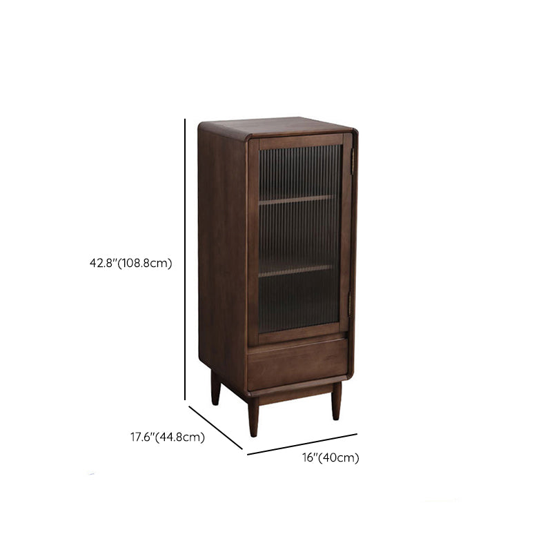 Scandinavian Display Stand Rubberwood Hutch Buffet with Doors