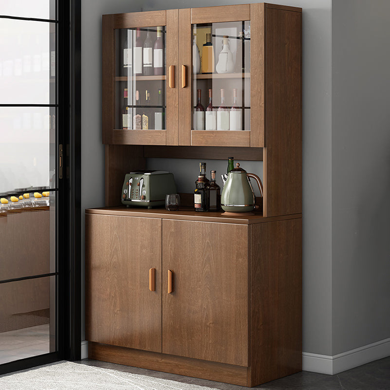 Contemporary Dining Hutch Faux Wood Buffet Cabinet with Doors