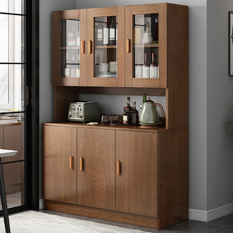 Contemporary Dining Hutch Faux Wood Buffet Cabinet with Doors