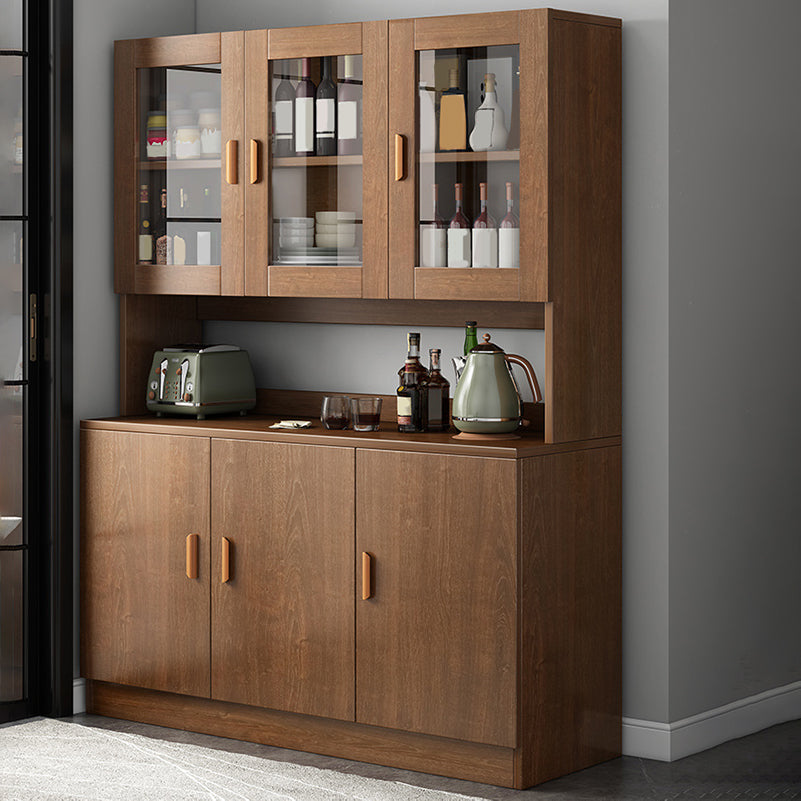 Contemporary Dining Hutch Faux Wood Buffet Cabinet with Doors