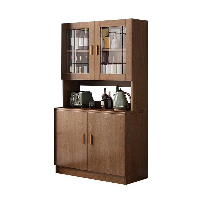 Contemporary Dining Hutch Faux Wood Buffet Cabinet with Doors