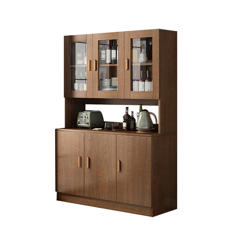 Contemporary Dining Hutch Faux Wood Buffet Cabinet with Doors