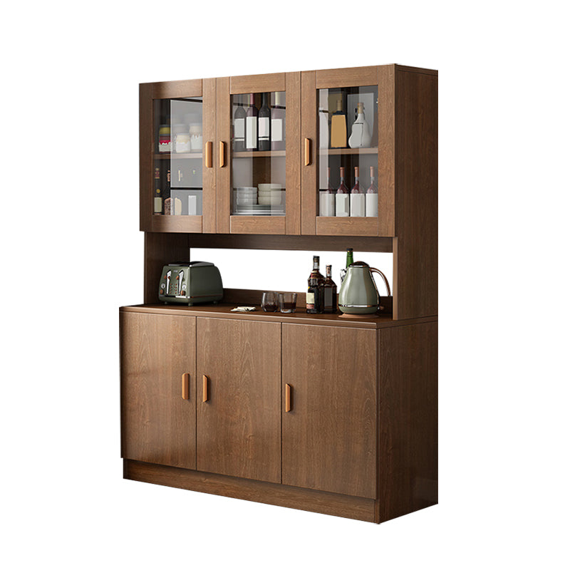 Contemporary Dining Hutch Faux Wood Buffet Cabinet with Doors