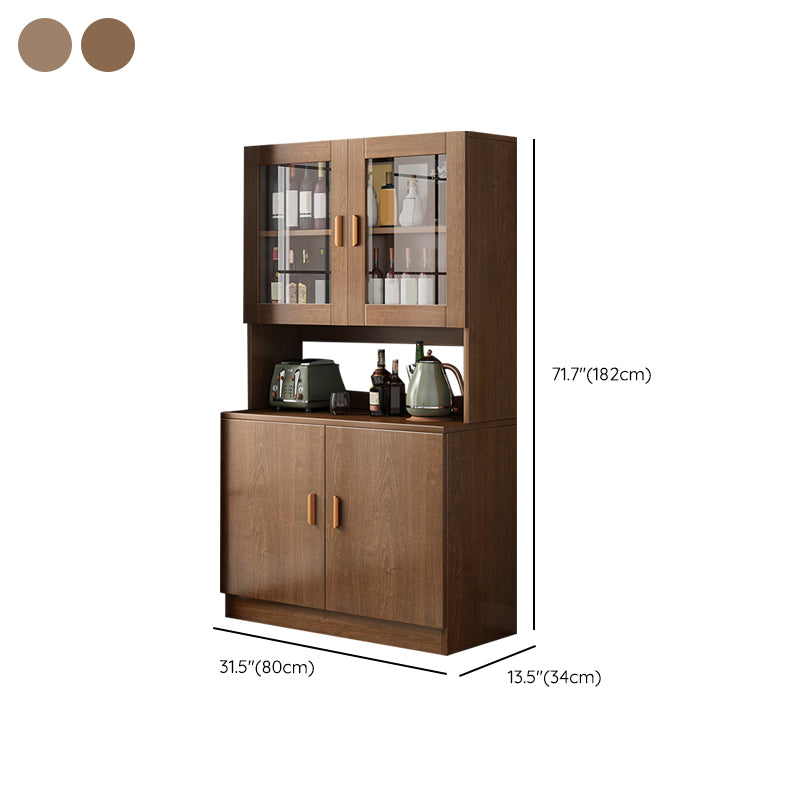 Contemporary Dining Hutch Faux Wood Buffet Cabinet with Doors