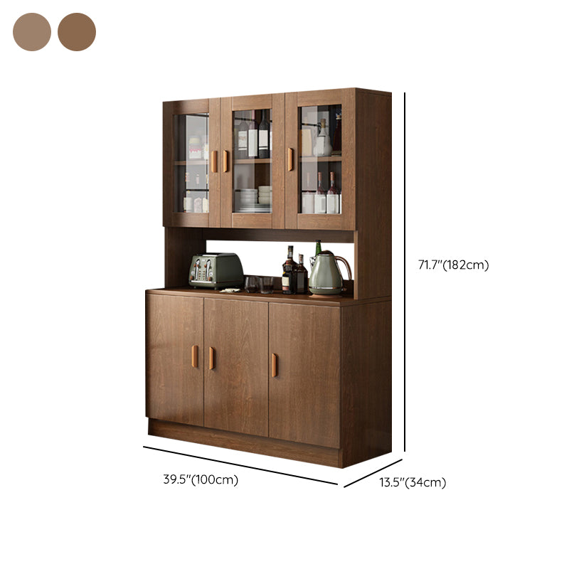 Contemporary Dining Hutch Faux Wood Buffet Cabinet with Doors