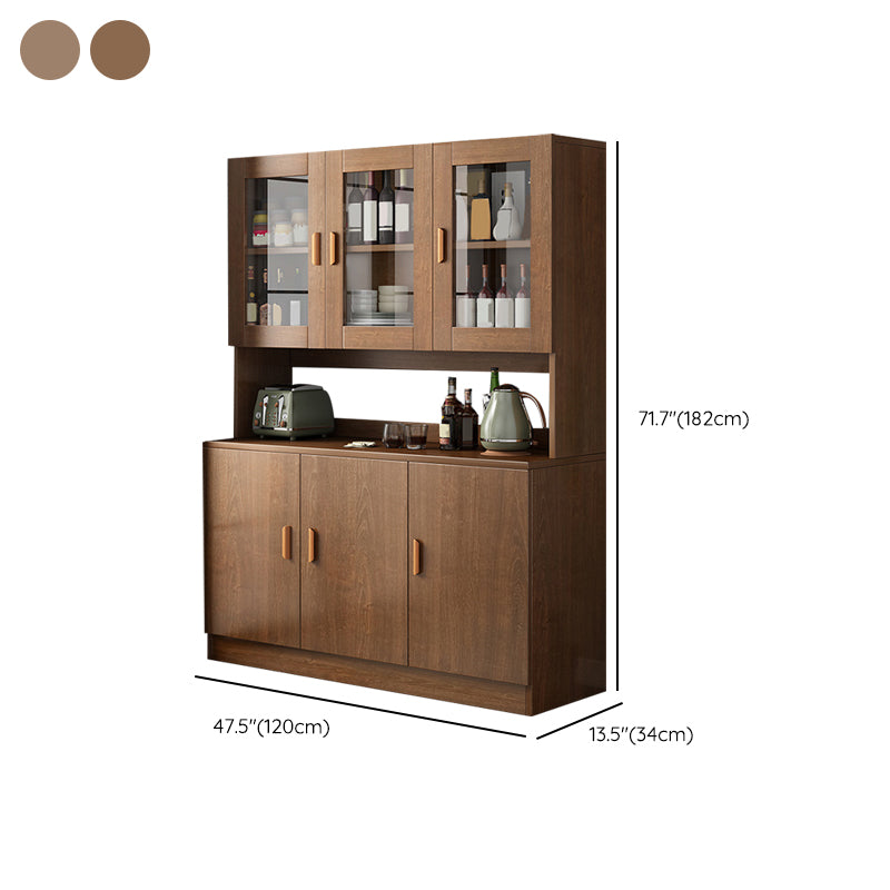 Contemporary Dining Hutch Faux Wood Buffet Cabinet with Doors