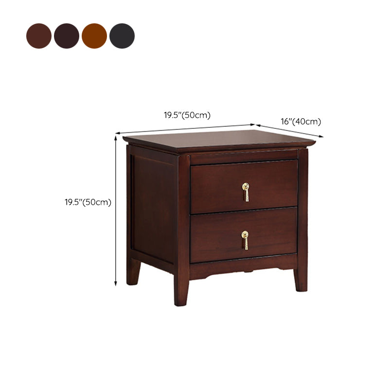 Modern Nightstand Solid Wood Night Table with 2 Drawers for Living Room