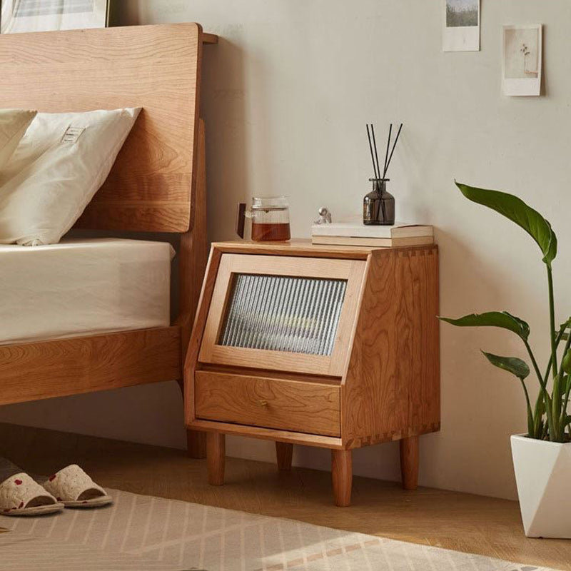 Contemporary Bedside Cabinet Solid Wood Night Table for Bedroom