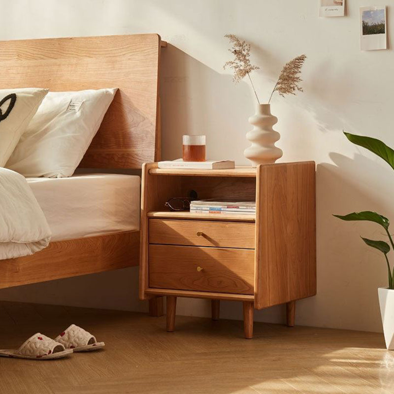 Contemporary Bedside Cabinet Solid Wood Night Table for Bedroom