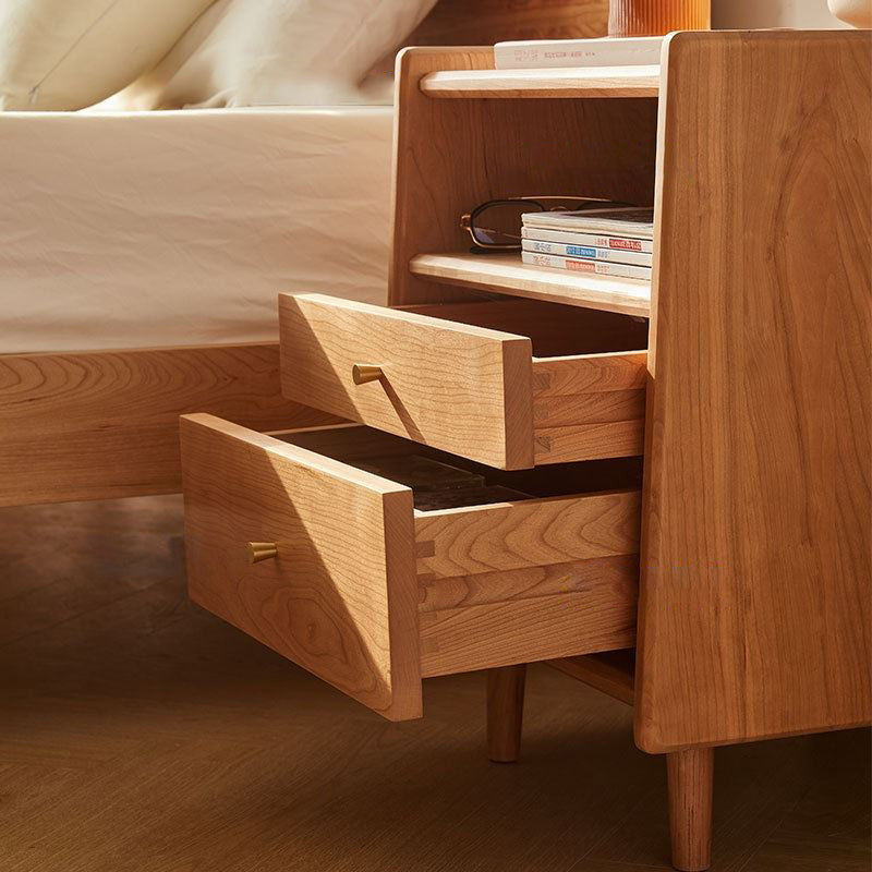 Contemporary Bedside Cabinet Solid Wood Night Table for Bedroom