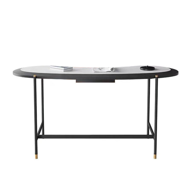 Contemporary Writing Desk Home Stone Office Desk with Black Legs