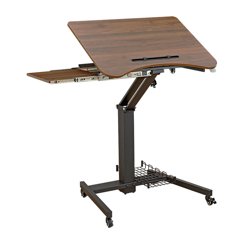 Contemporary Pedestal Office Desk Adjustable Writing Desk with Caster Wheels