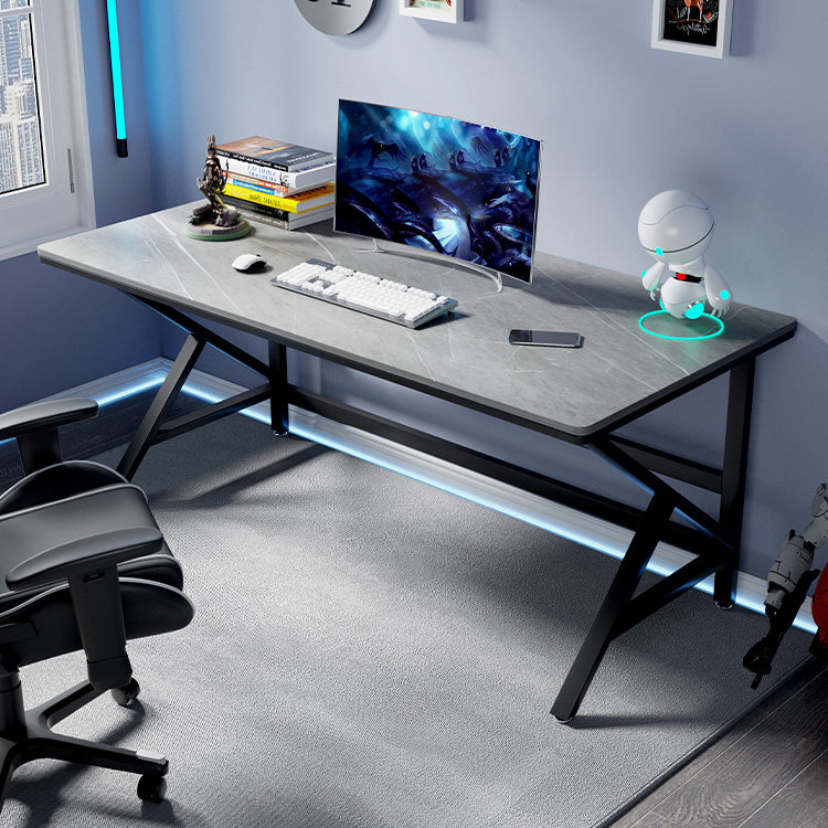 Contemporary Computer Desk Home Stone Office Desk with Black Legs