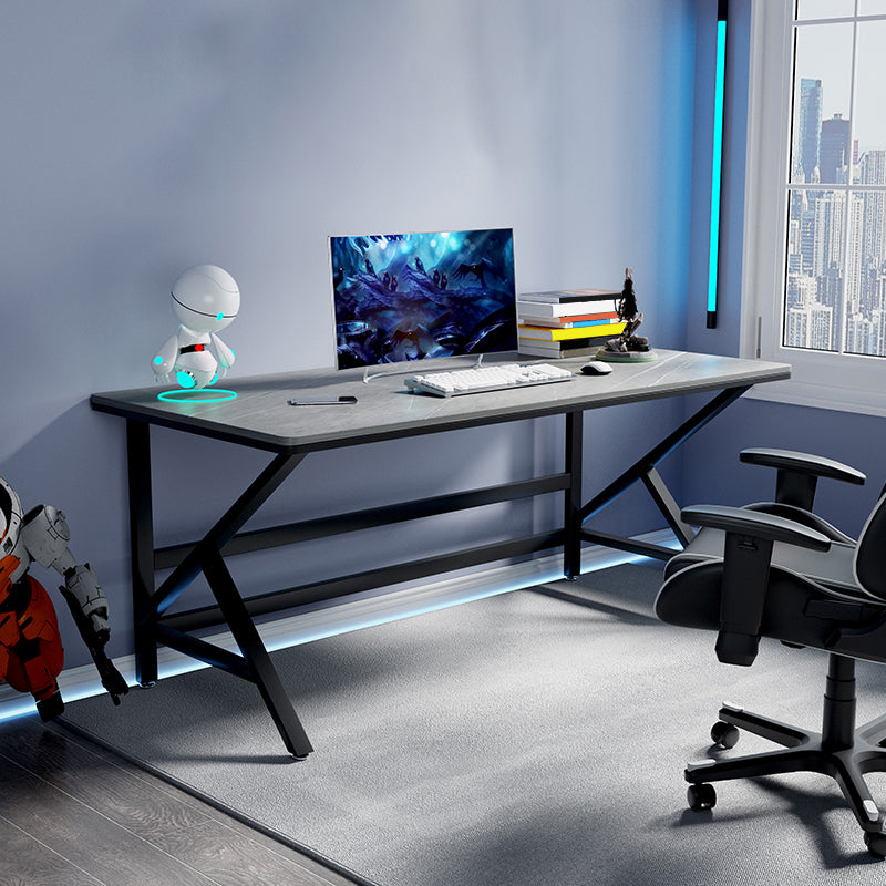 Contemporary Computer Desk Home Stone Office Desk with Black Legs