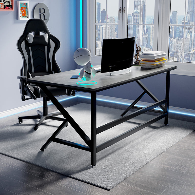 Contemporary Computer Desk Home Stone Office Desk with Black Legs