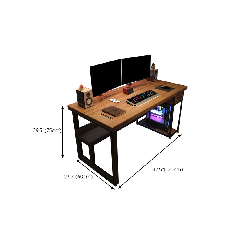 Contemporary Rectangular Computer Desk Home Solid Wood Office Desk with Legs