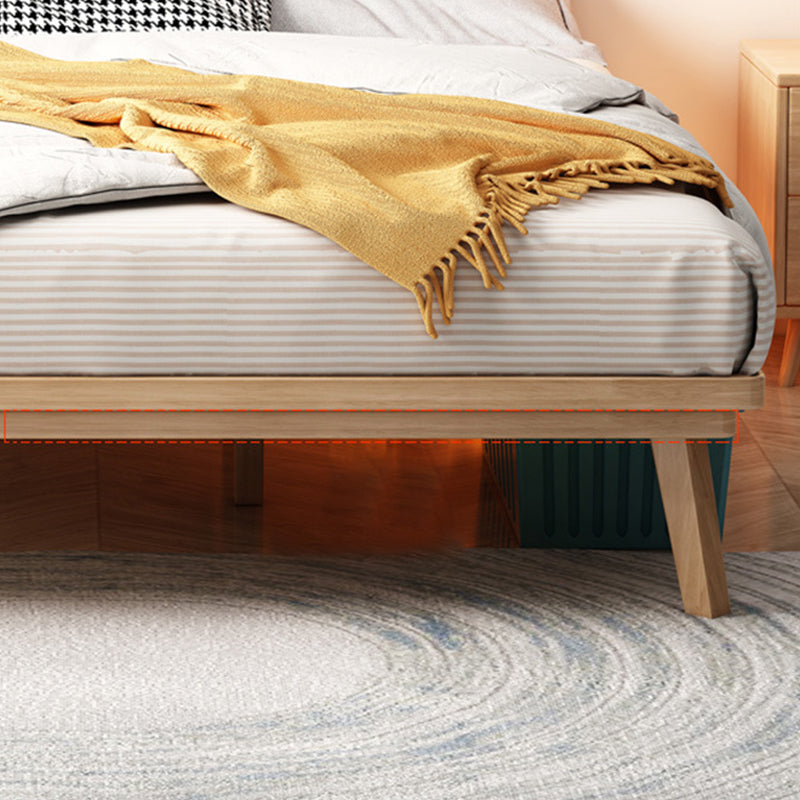 Solid Wood Platform Bed Frame Rubberwood Platform Bed in Natural