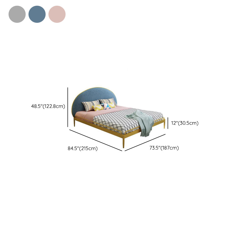 Modern Metal Standard Bed Foam Panel Bed with Custom Gold Legs