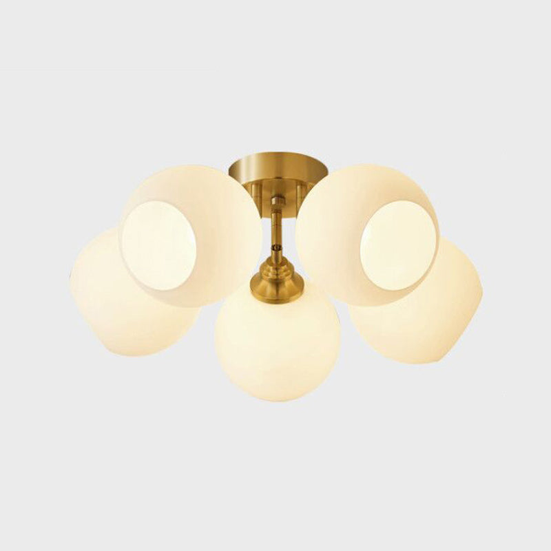 Modern Simple Copper Ceiling Light Ball Shape Ceiling Lamp for Bedroom