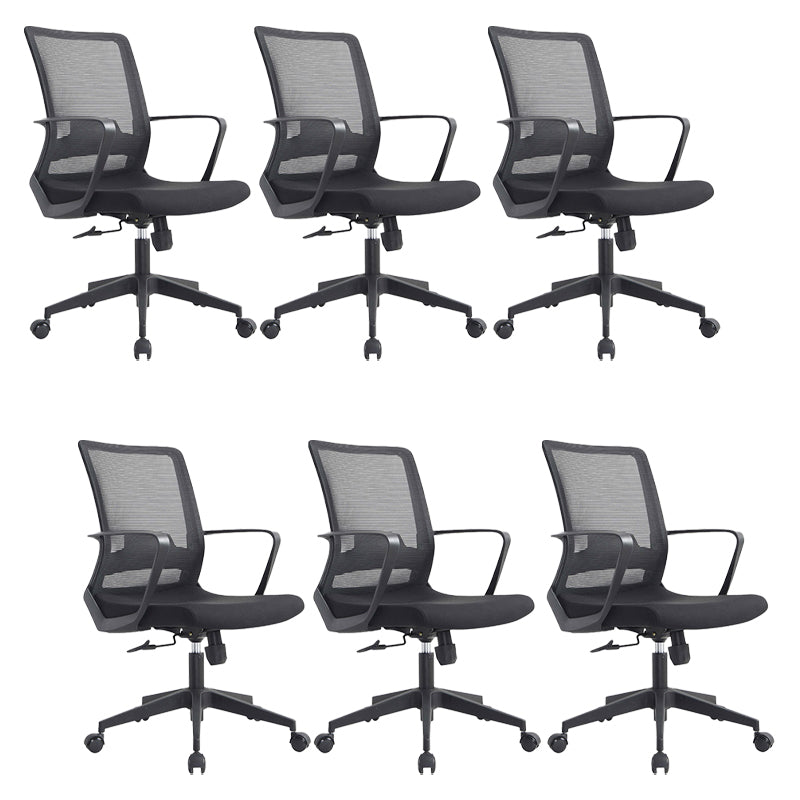 Modern Slide Office Chair Adjustable Seat Height Fixed Arms Desk Chair