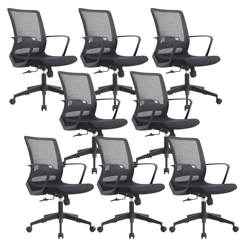 Modern Slide Office Chair Adjustable Seat Height Fixed Arms Desk Chair