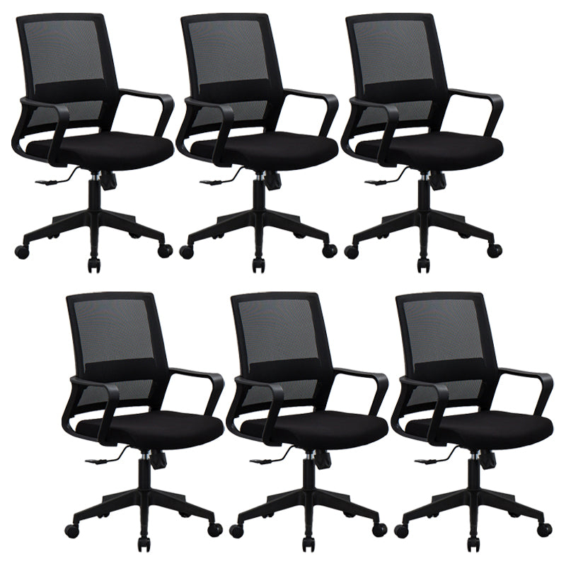 Modern Office Chair Black Adjustable Seat Height Fixed Arms Desk Chair