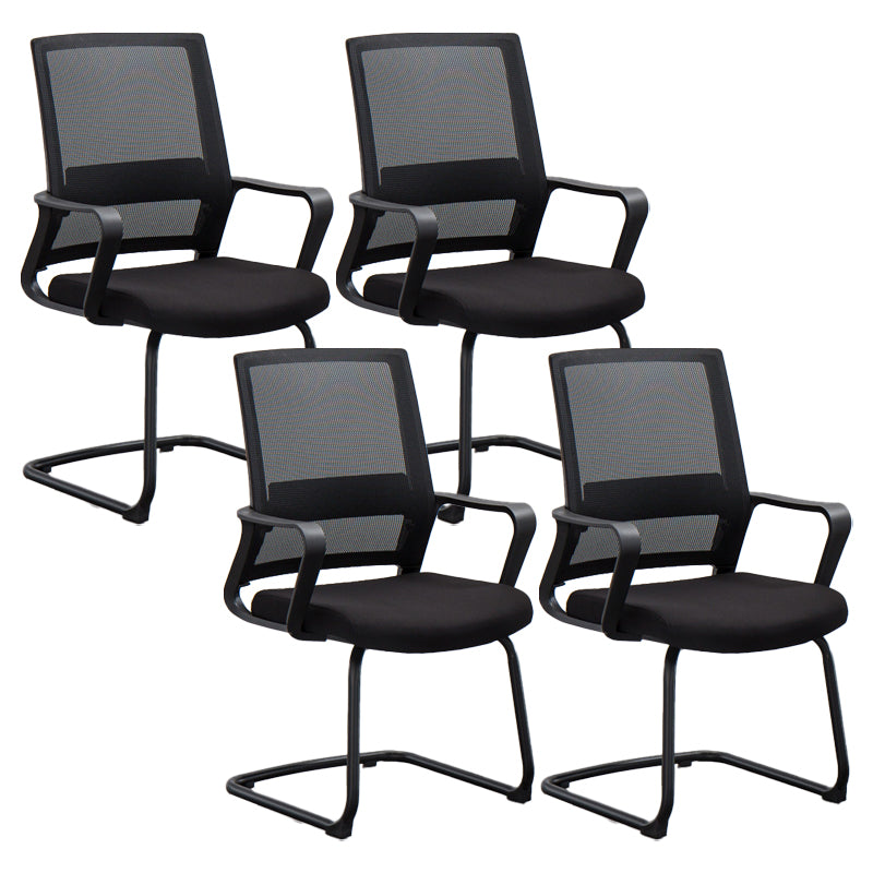 Modern Office Chair Black Adjustable Seat Height Fixed Arms Desk Chair