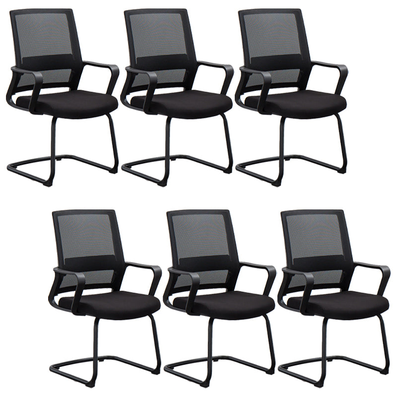 Modern Office Chair Black Adjustable Seat Height Fixed Arms Desk Chair