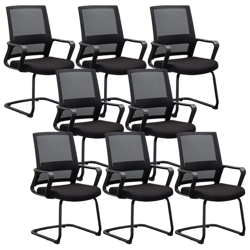 Modern Office Chair Black Adjustable Seat Height Fixed Arms Desk Chair