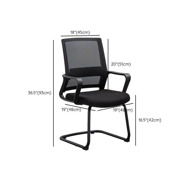 Modern Office Chair Black Adjustable Seat Height Fixed Arms Desk Chair