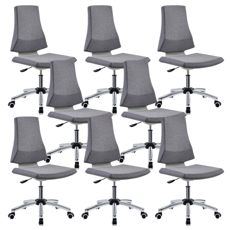 Mid Back Home Office Chair Modern Armless Upholstered Conference Chair