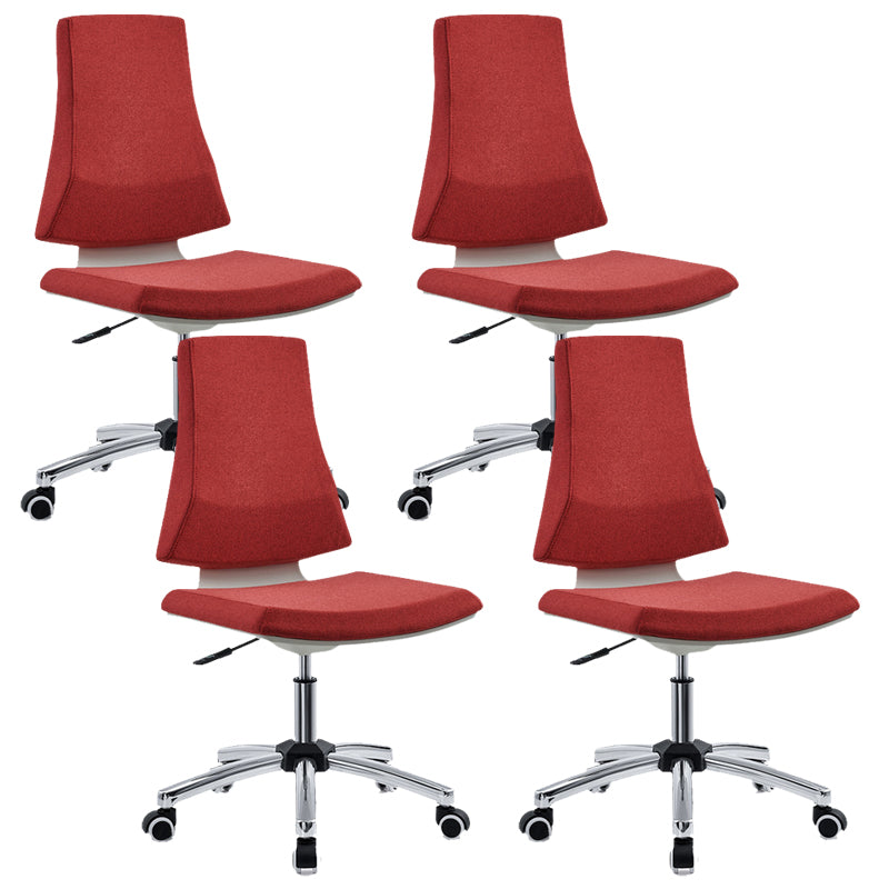 Mid Back Home Office Chair Modern Armless Upholstered Conference Chair