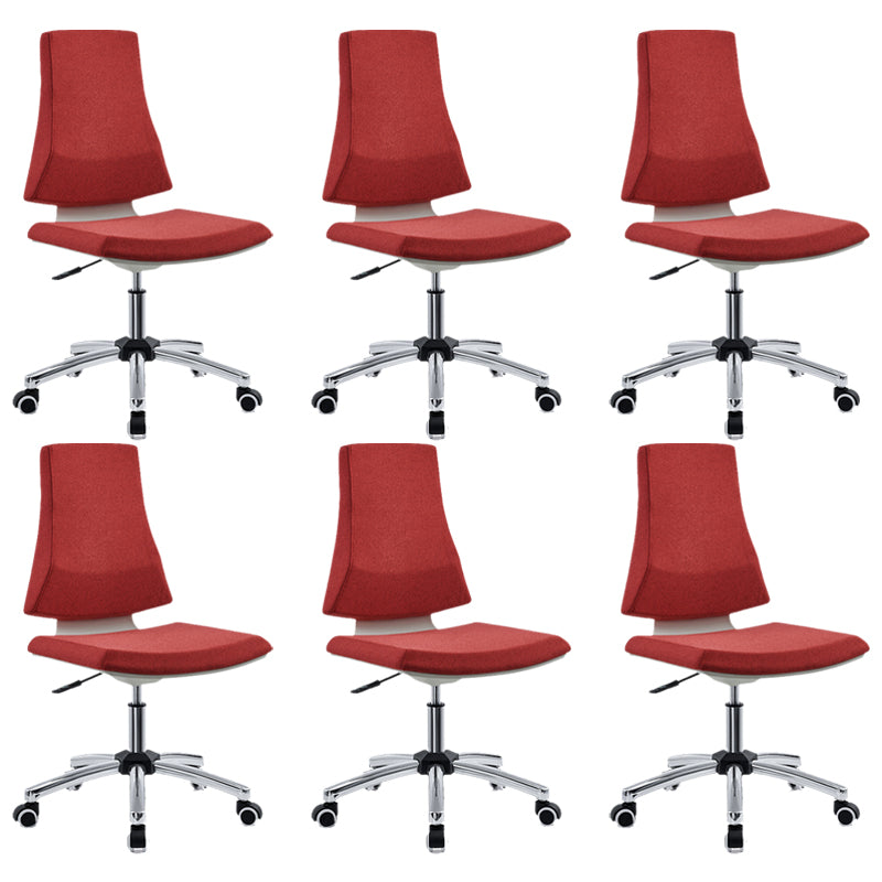 Mid Back Home Office Chair Modern Armless Upholstered Conference Chair