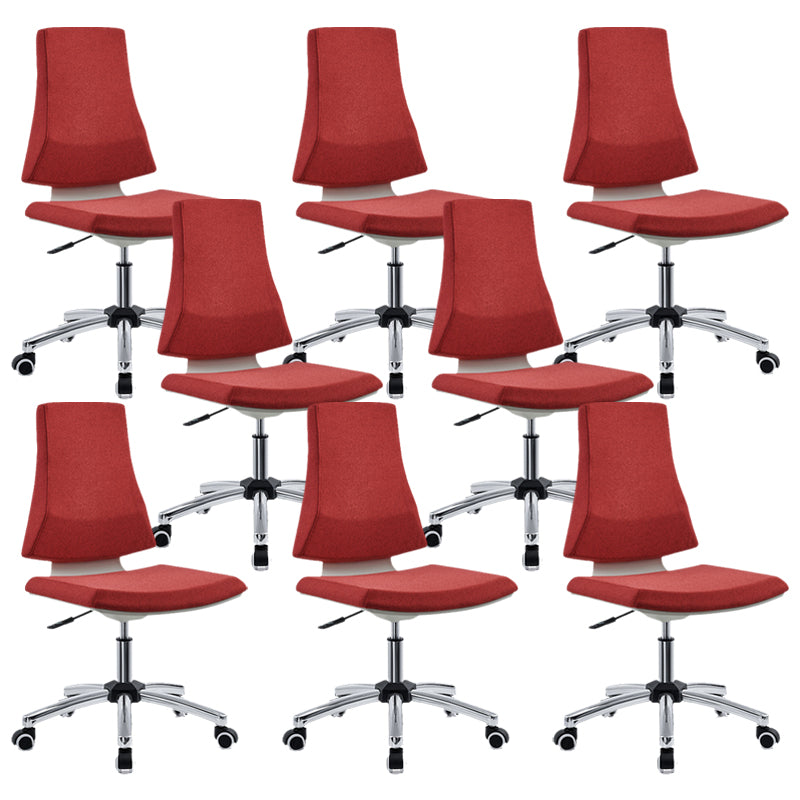 Mid Back Home Office Chair Modern Armless Upholstered Conference Chair