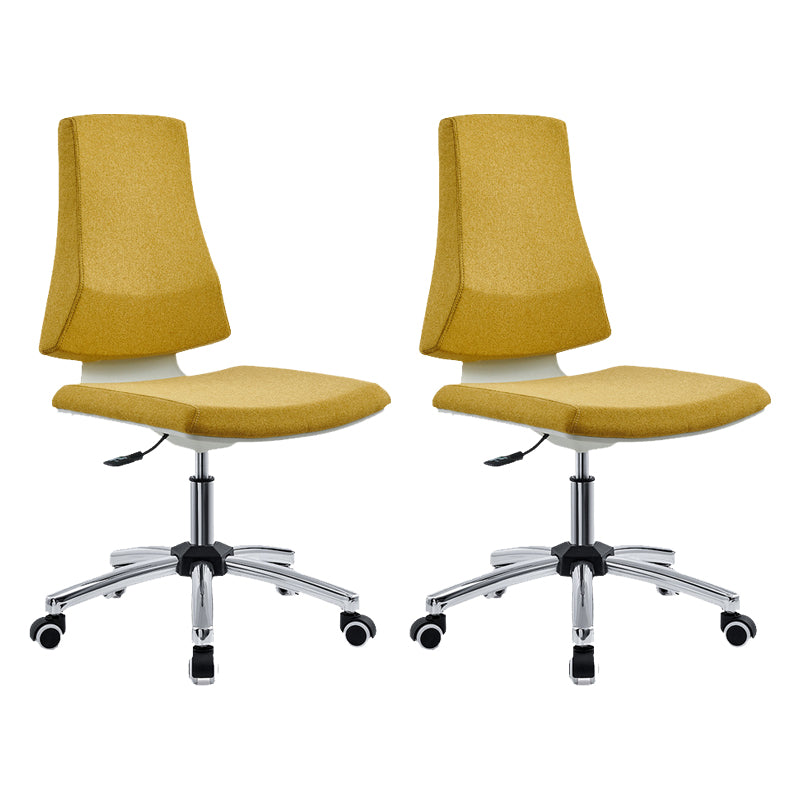 Mid Back Home Office Chair Modern Armless Upholstered Conference Chair