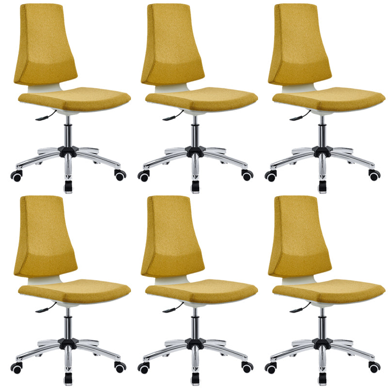 Mid Back Home Office Chair Modern Armless Upholstered Conference Chair