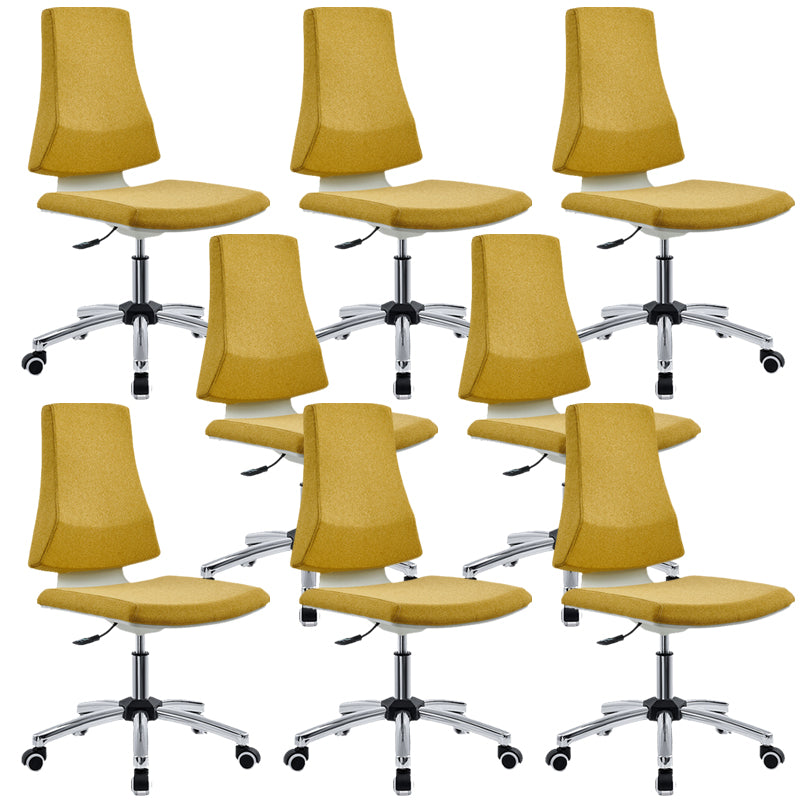 Mid Back Home Office Chair Modern Armless Upholstered Conference Chair